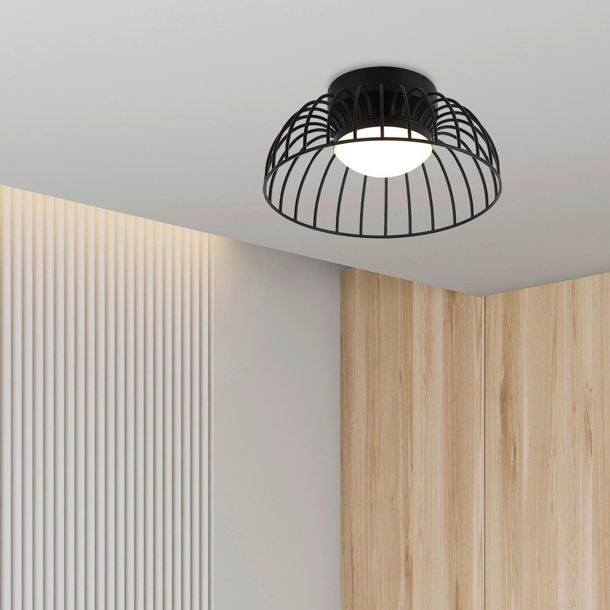 Lamkur Deckenleuchte schwarz Stahl B/H/L: ca. 27x27x17 cm Betsy - schwarz (17,00/27,00/27,00cm) - Lamkur