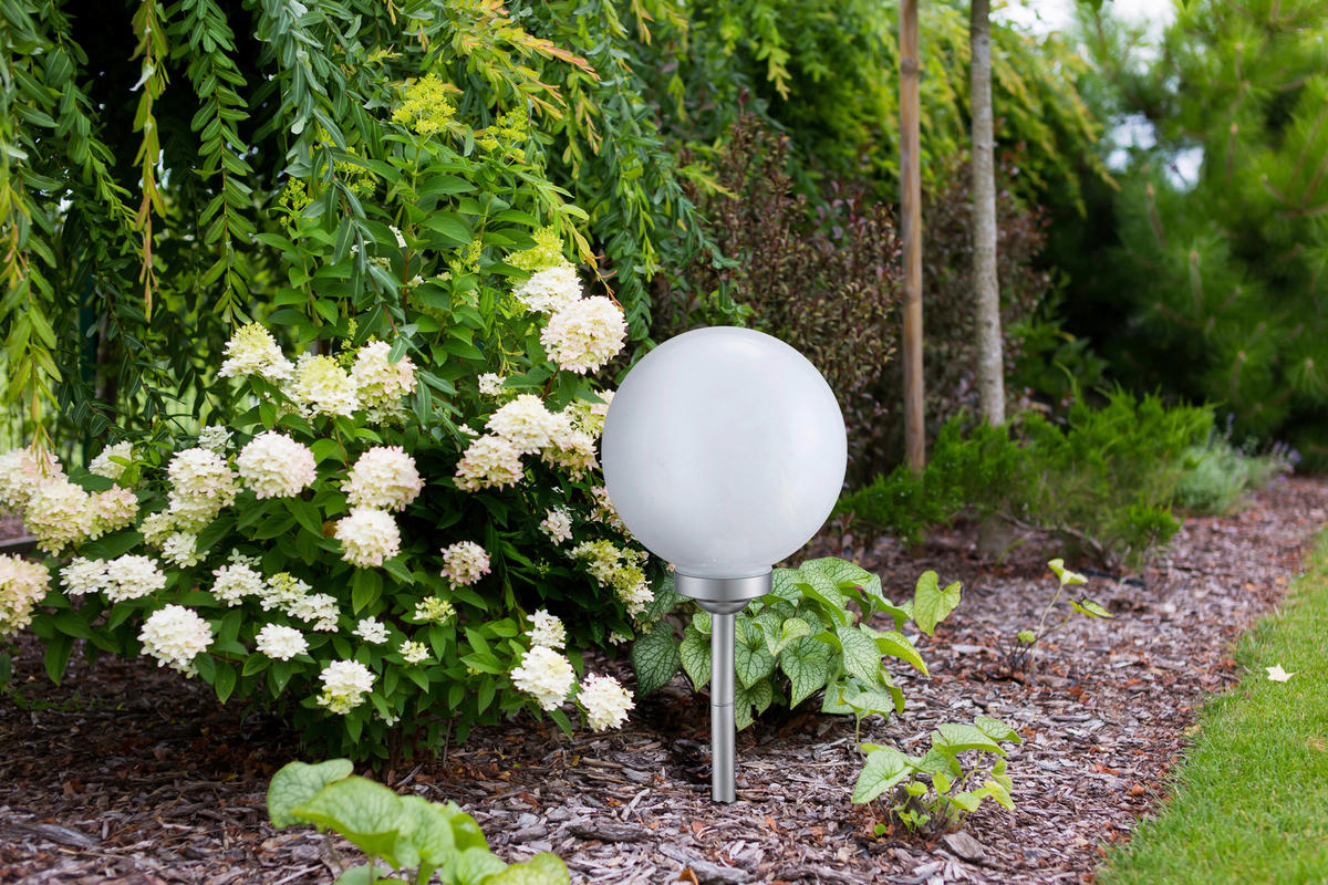 LED-Solarleuchte silber Kunststoff H/D: ca. 68x25 cm SOLAR - silber (25,00/68,00cm) - GLOBO