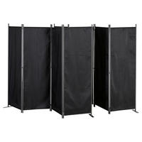 Grasekamp Paravent 4-teilig 2er Set schwarz Polyester B/H: ca. 225x170 cm 4-teilig 2er Set - schwarz (225,00/170,00cm) - Grasekamp