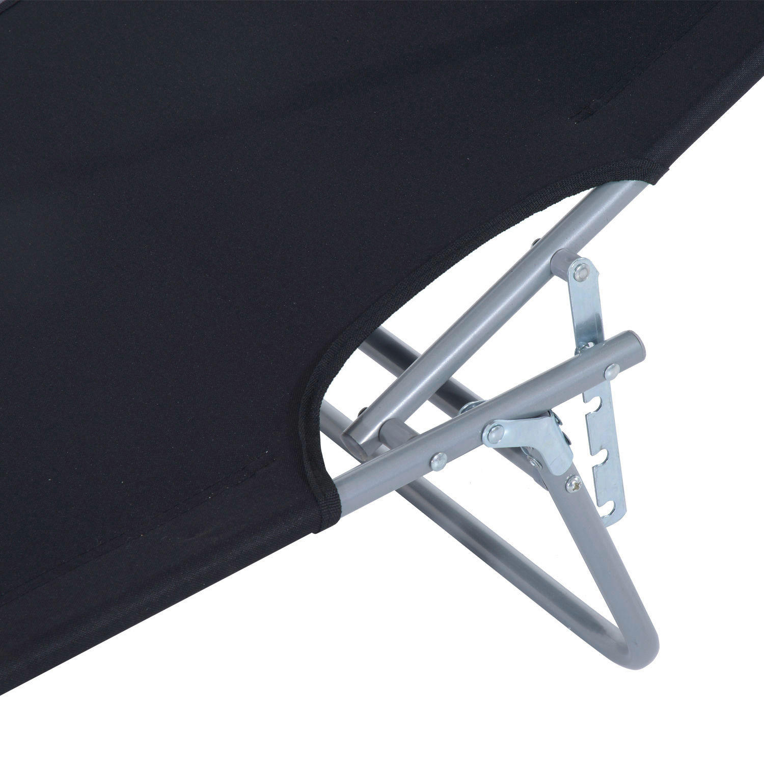 Outsunny Sonnenliege schwarz Stoff B/H/L: ca. 58x27x187 cm Sonnenliege - schwarz (187,00/58,00/27,00cm) - Outsunny
