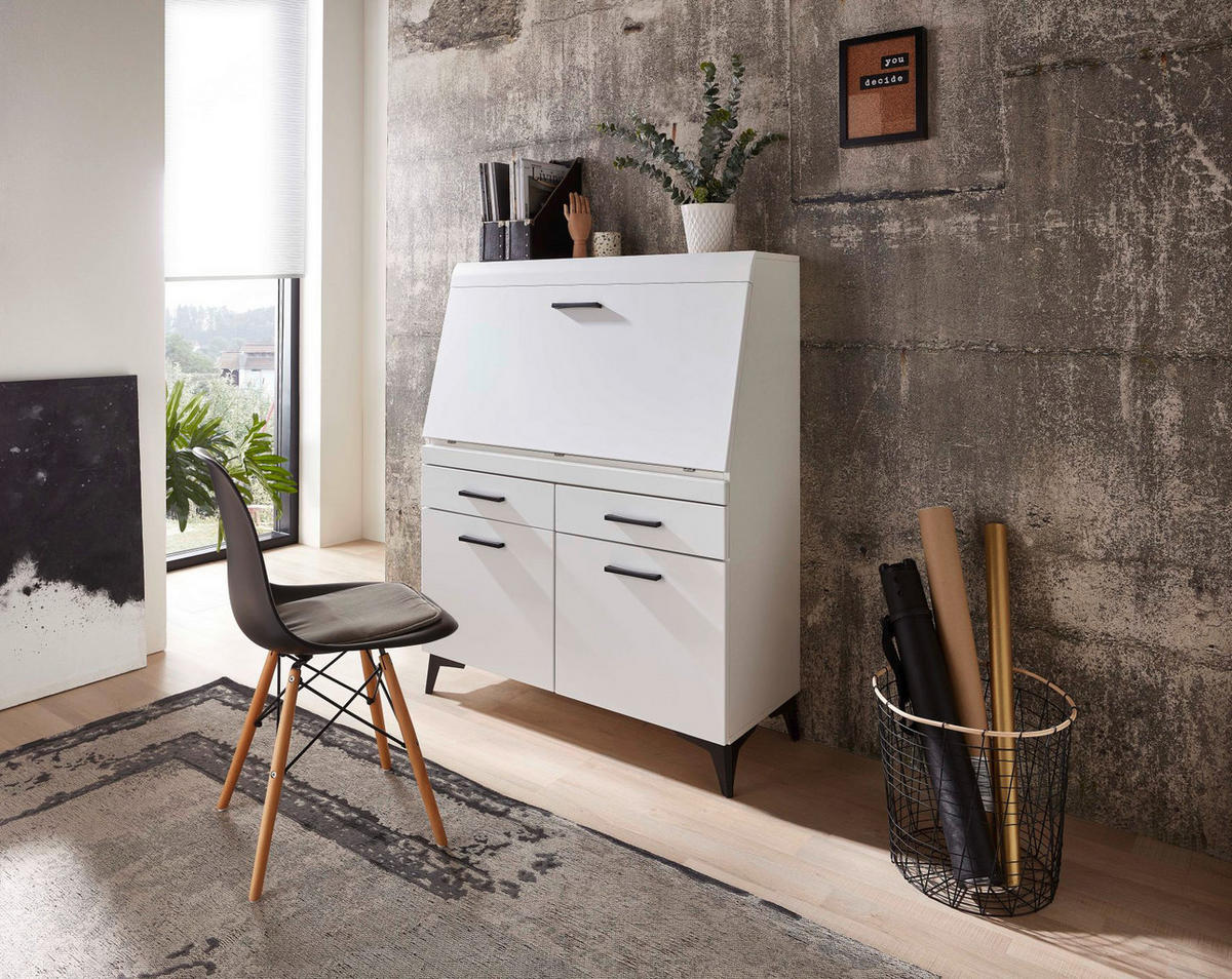 Sekretär Secret weiß matt B/H/T: ca. 98x124x42 cm Secret - weiß (98,00/124,00/42,00cm)