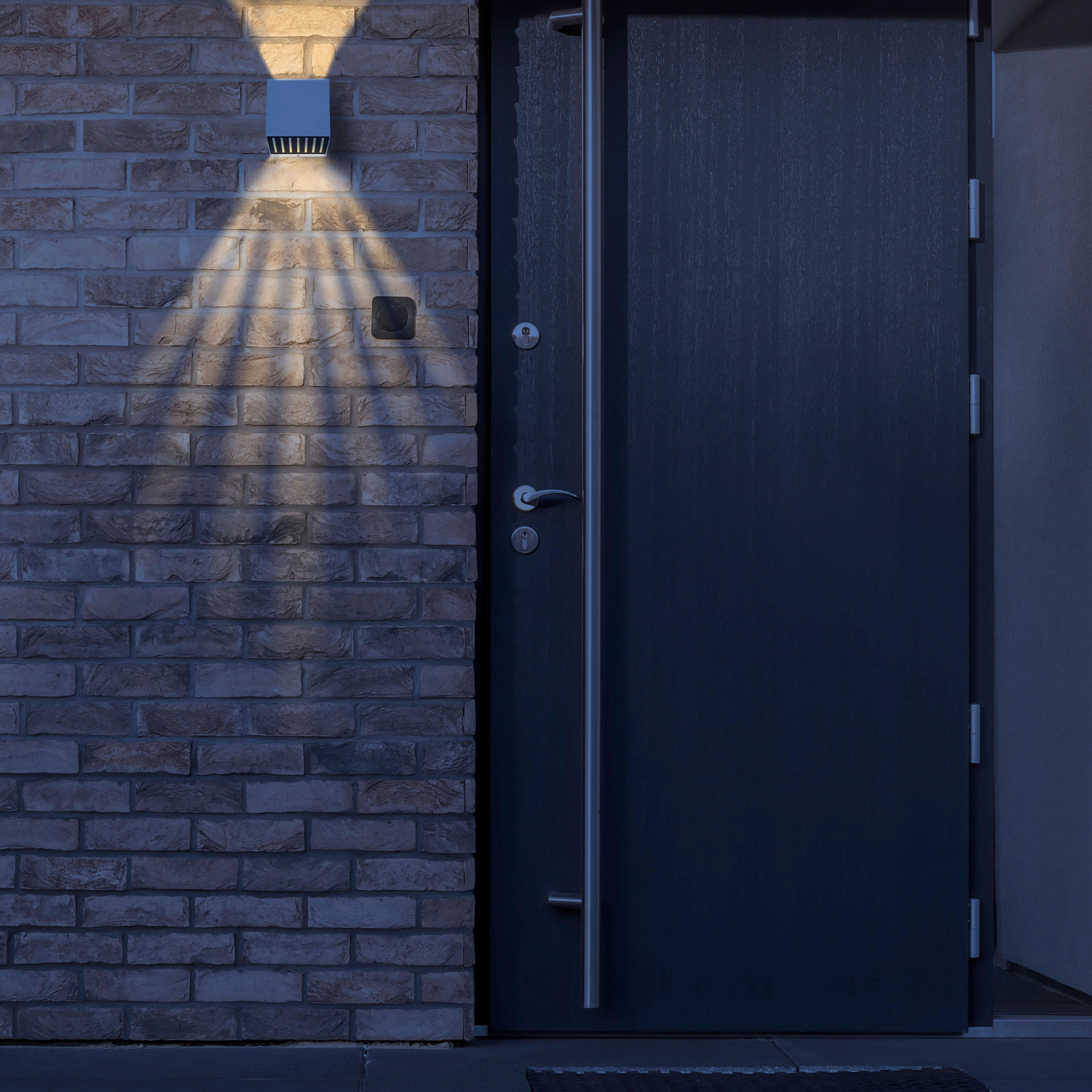 LED-Außenleuchte weiß schwarz B/H: ca. 10x10 cm ILLI - weiß/schwarz (10,00/10,00cm) - GLOBO