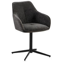 Armlehnstuhl Cannes anthrazit Webstoff B/H/T: ca. 57x85x57 cm Cannes - schwarz/anthrazit (57,00/85,00/57,00cm)