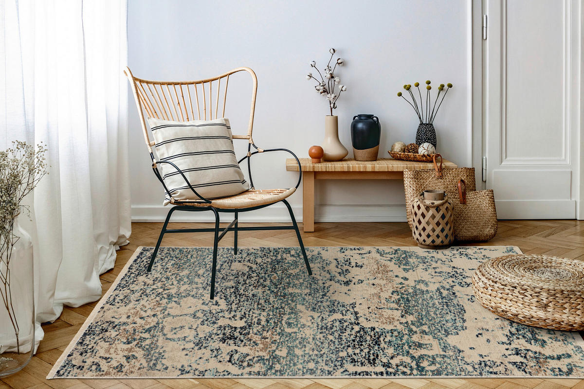360Living Teppich Charu blau B/L: ca. 80x150 cm Charu - blau (80,00/150,00cm) - 360Living