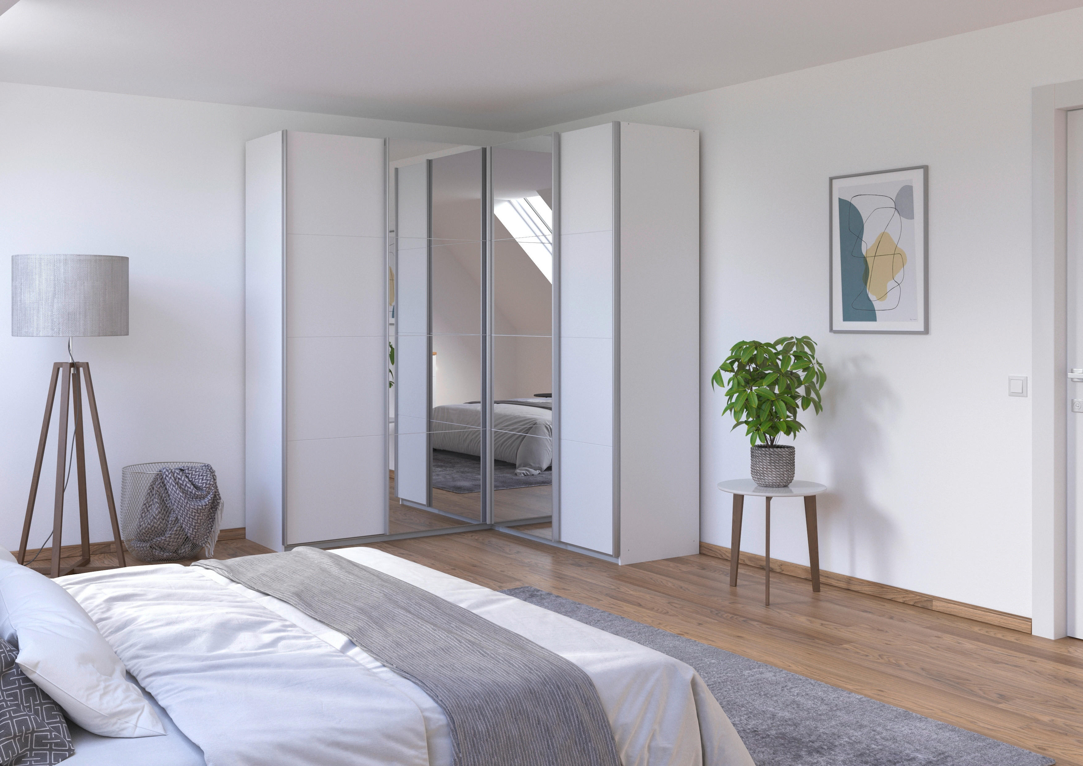 Schwebetürenschrank Quadra Alpinweiß B/H/T: ca. 187x229x181 cm Quadra - Alpinweiß (187,00/229,00/181,00cm)