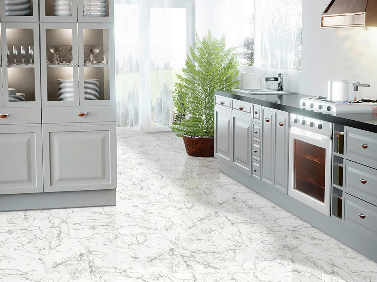 Jangal Laminatboden Carrara Marmor ca.2,592 m² im Paket  B/L: ca. 40x81 cm pro Paket Carrara Marmor ca.2,592 m² im Paket - (40,00/81,00cm) - Jangal