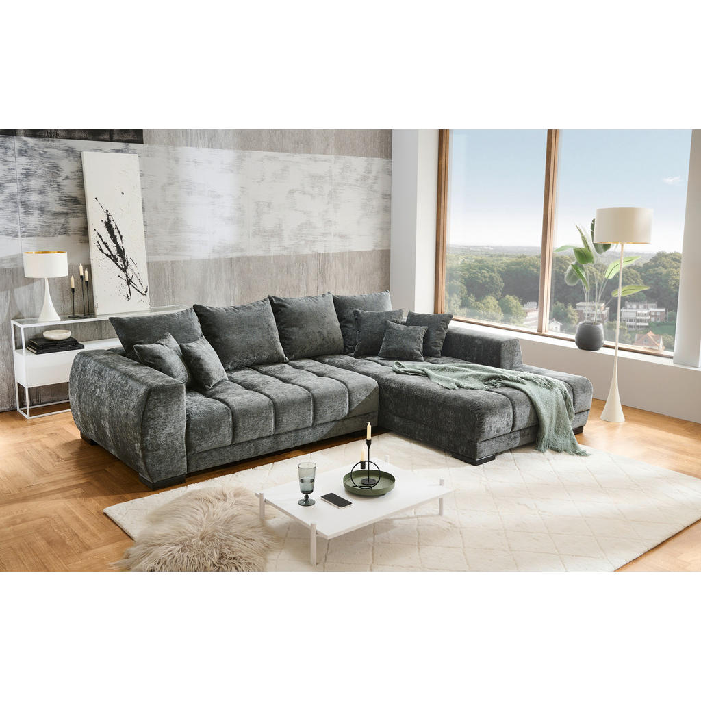 Thumbnail - Ecksofa anthrazit Microfaser B/H/T: ca. 300x86x215 cm