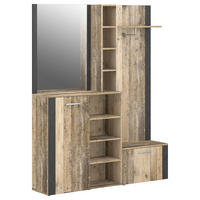 Garderobe BARRY Eiche Old Wood Nachbildung anthrazit B/H/T: ca. 150x190x32 cm BARRY - Eiche/anthrazit (150,00/190,00/32,00cm) - WIPMEB