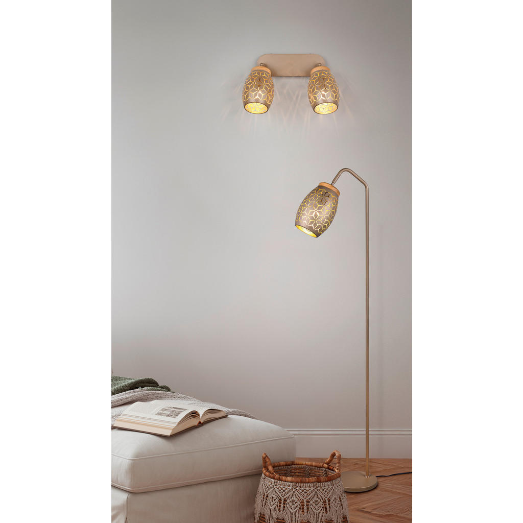 Thumbnail - Reality Leuchten Spots kaffee gold Metall B/H/L: ca. 28x27x12 cm E14 2 Brennstellen