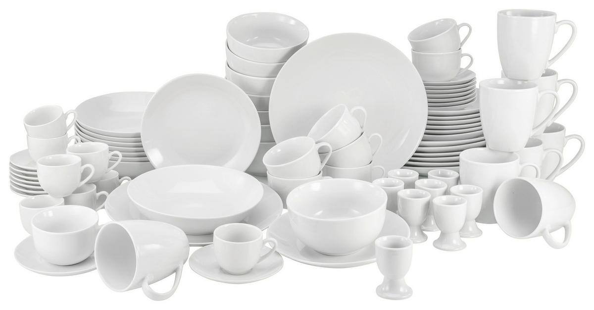 CreaTable Kombiservice Luna weiß Porzellan 80 tlg. Luna - weiß - CreaTable