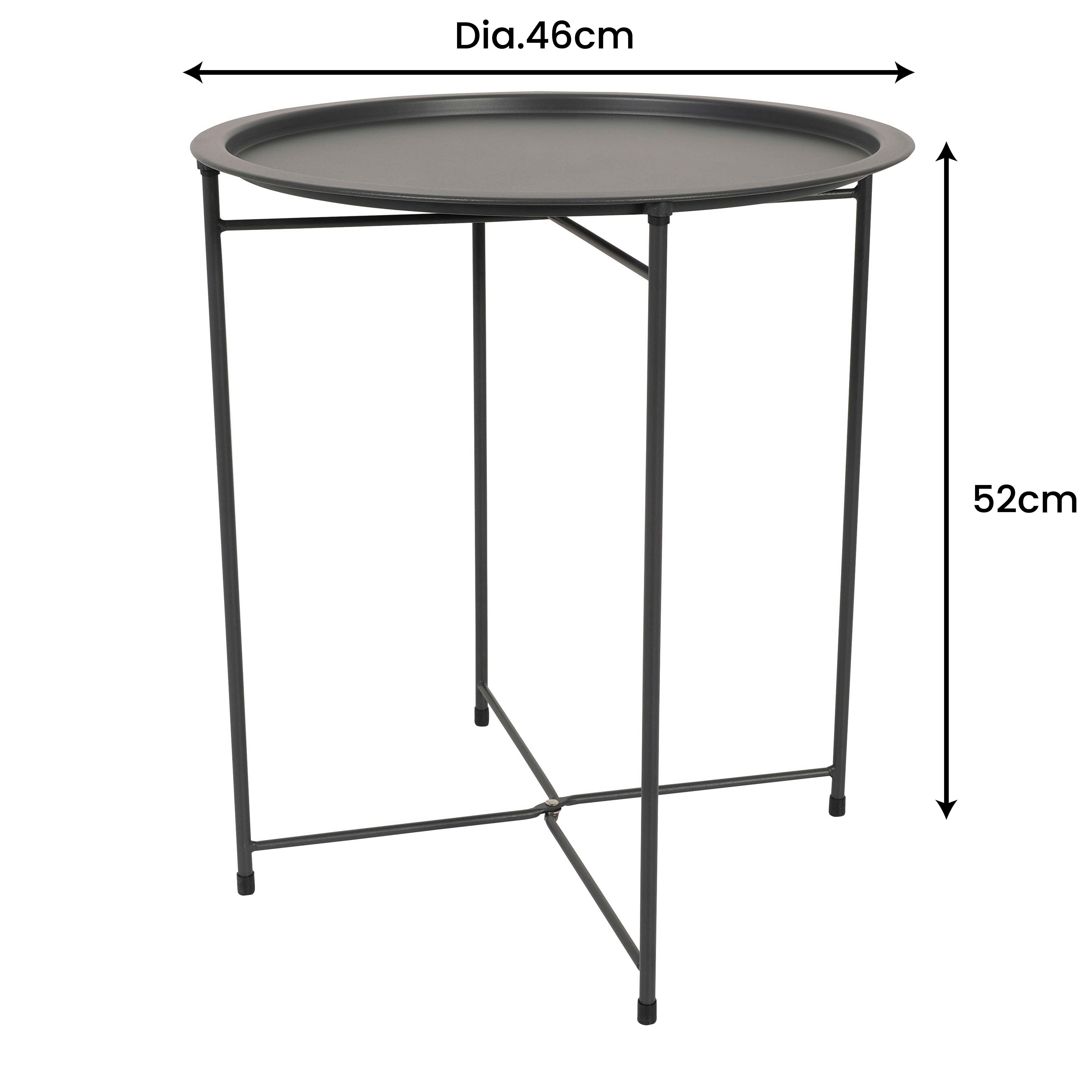 POCOline Beistelltisch anthrazit Metall H/D: ca. 52x46 cm Beistelltisch - anthrazit (46,00/52,00cm) - POCOline