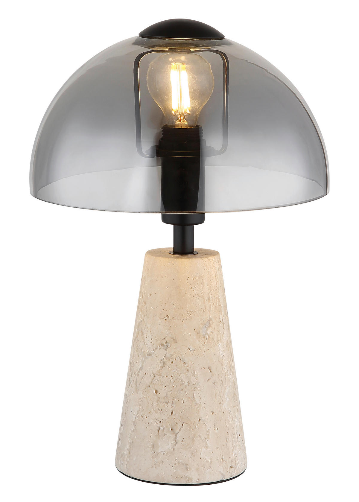 GLOBO Tischleuchte sand schwarz Metall Glas B/H/L: ca. 25x31,5x25 cm E14 1 Brennstellen Tischleuchte-Lars - sand/schwarz (25,00/25,00/31,50cm) - GLOBO