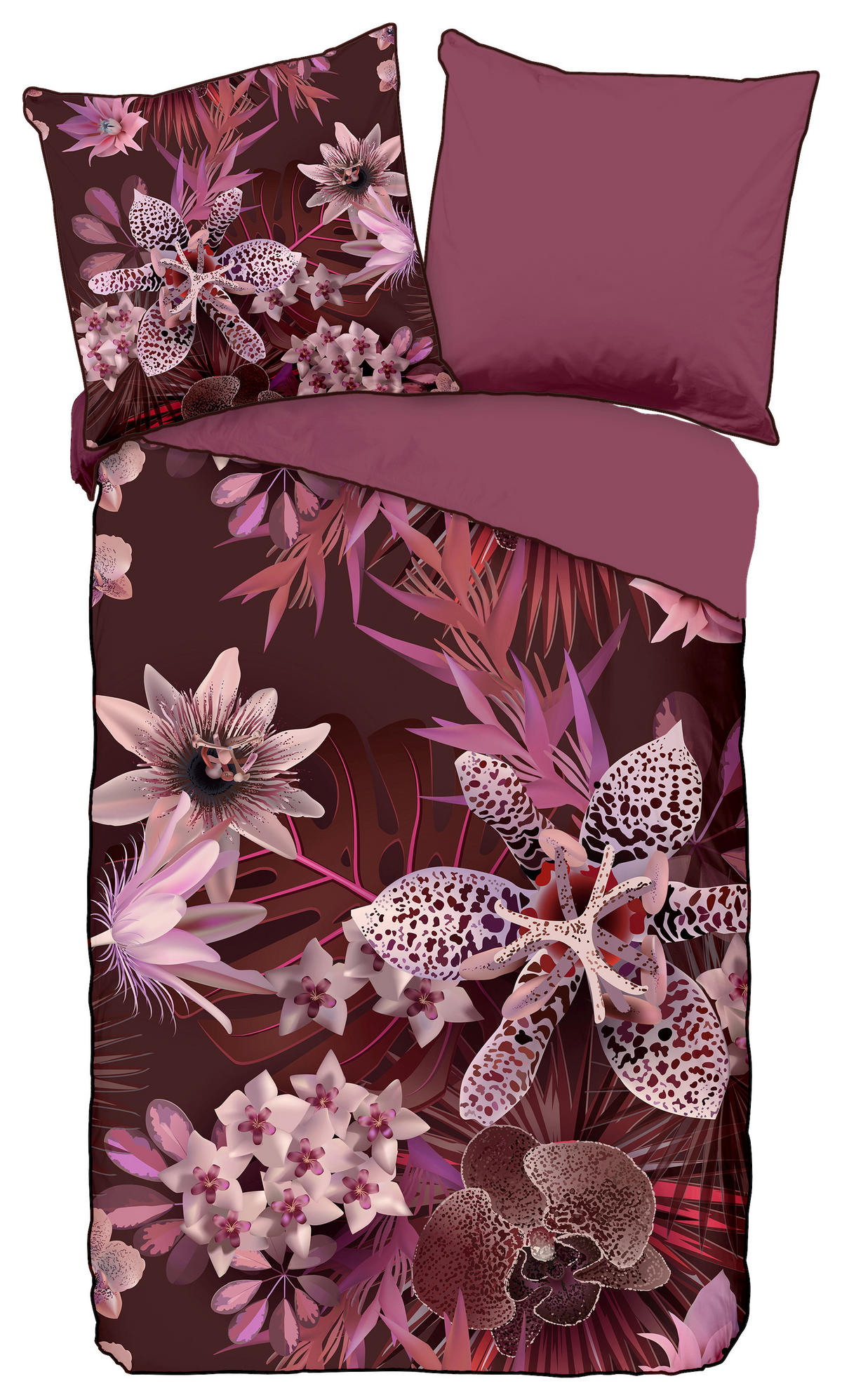 Baumwoll Bettwäsche Farze Satin Farze - bordeaux (155,00/220,00cm) - Descanso