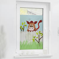 LICHTBLICK Fensterfolie Ochse Otto Tiere Ochse Otto grün weiß B/L: ca. 100x100 cm Ochse Otto - weiß/grün (100,00/100,00cm) - LICHTBLICK