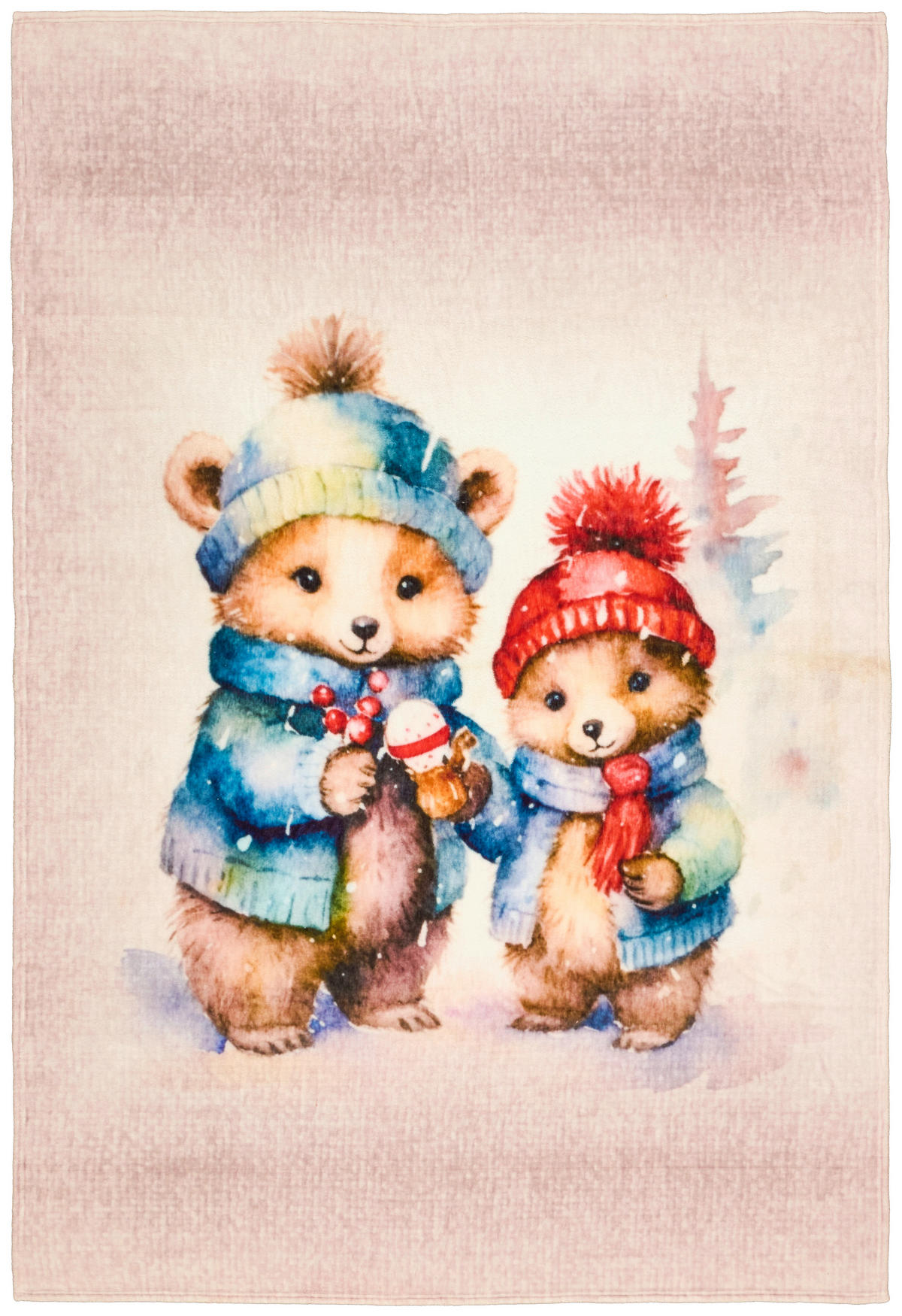 Wohndecke Flanell Wohndecke_Lappland Teddys - weiß/multicolor (140,00/200,00cm)
