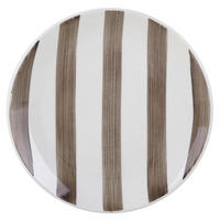 Teller braun Keramik H/D: ca. 2,3x19 cm Dessertteller_Stripes braun - braun/weiß (19,00/2,30cm)
