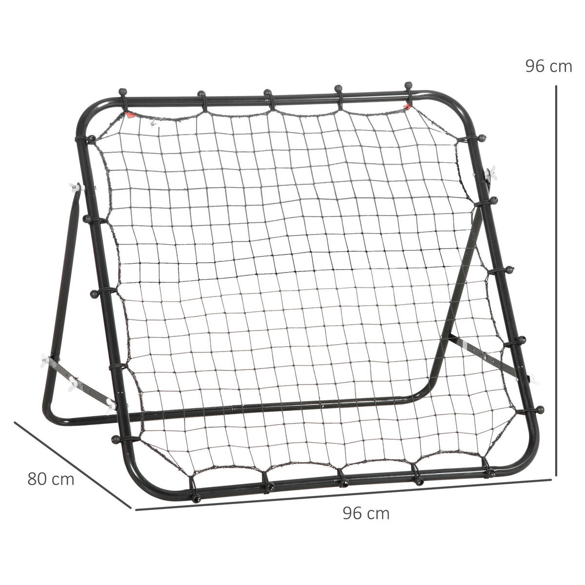 HOMCOM Kinder Fußballtor schwarz B/H/L: ca. 80x96x96 cm Rebounder - schwarz (96,00/80,00/96,00cm) - HOMCOM