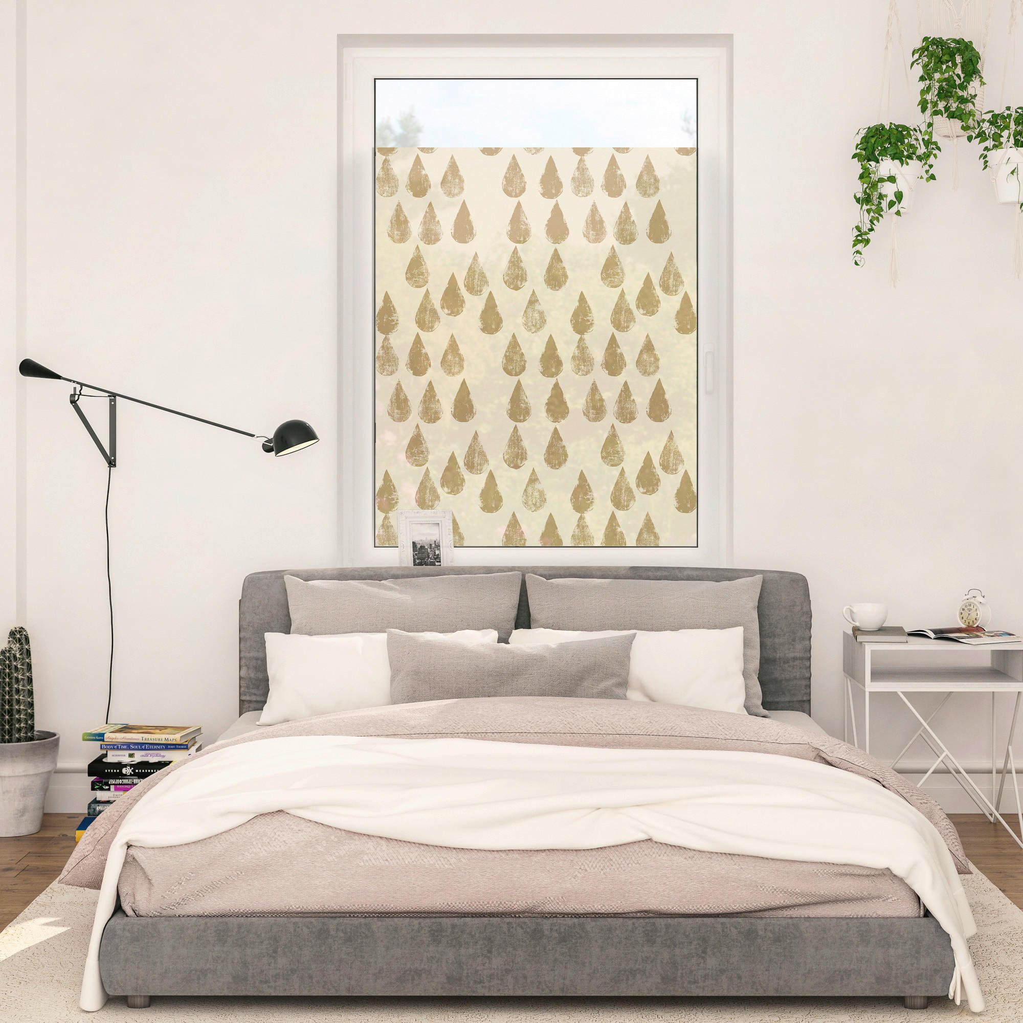LICHTBLICK Fensterfolie Golden Drops Tropfen Golden Drops gold B/L: ca. 50x50 cm Golden Drops - gold (50,00/50,00cm) - LICHTBLICK