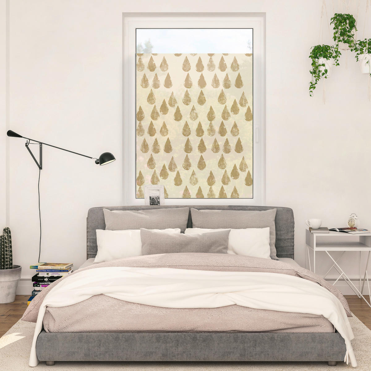 LICHTBLICK Fensterfolie Golden Drops Tropfen Golden Drops gold B/L: ca. 50x100 cm Golden Drops - gold (50,00/100,00cm) - LICHTBLICK