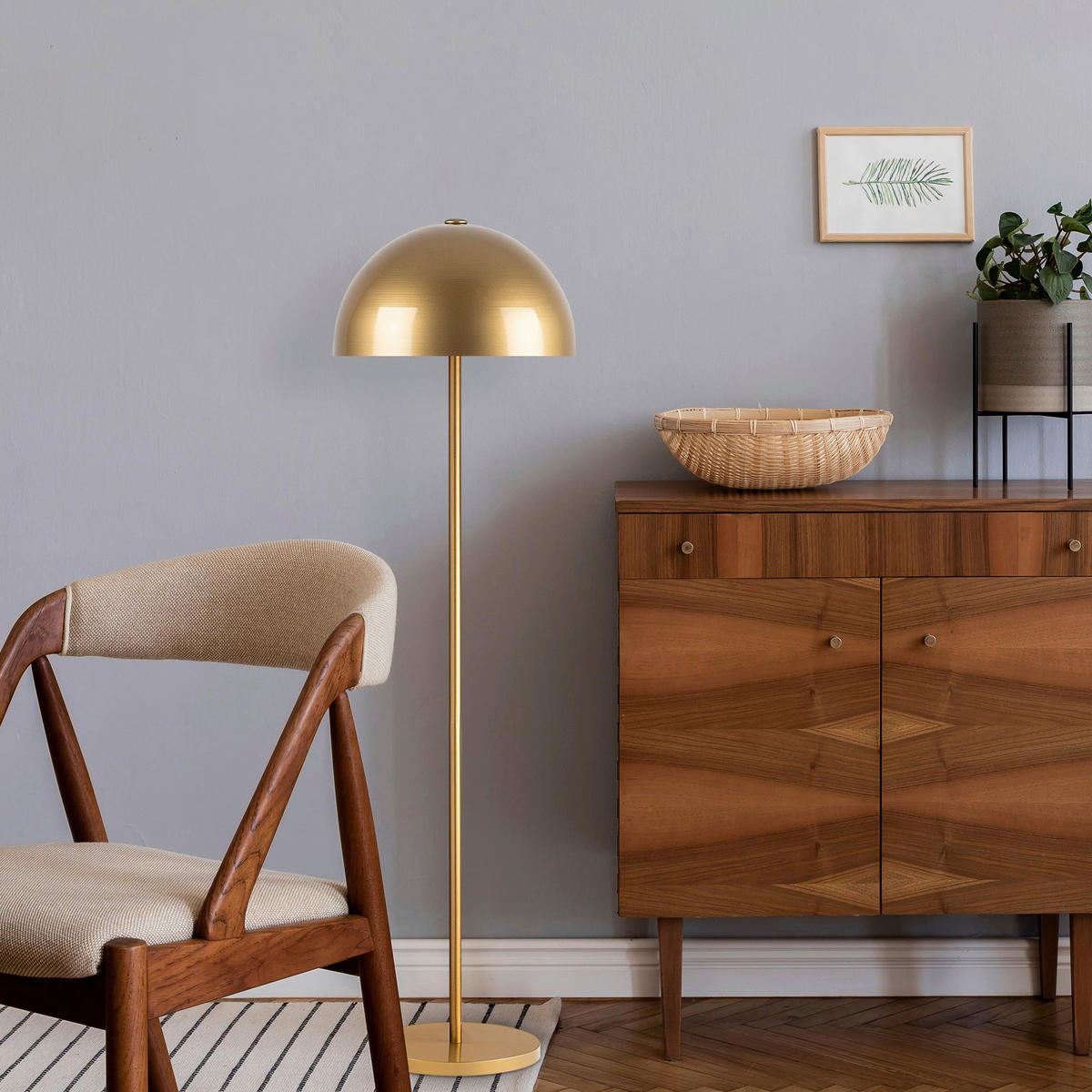 Opviq Stehleuchte gold B/H/T/L/D: ca. 40x154x40x40x40 cm E27 1 Brennstellen Mixed - gold (40,00/40,00/154,00cm) - Opviq