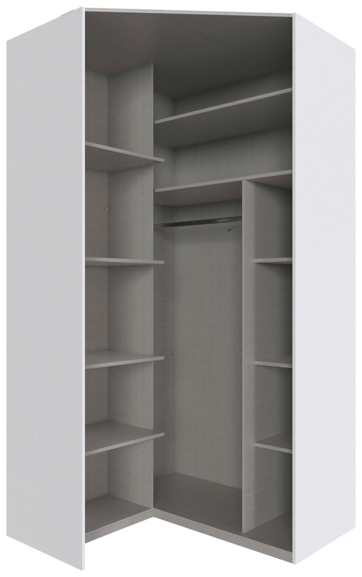 Eckschrank New York C Alpinweiß B/H/T: ca. 120x236x120 cm New York C - Alpinweiß (120,00/236,00/120,00cm)