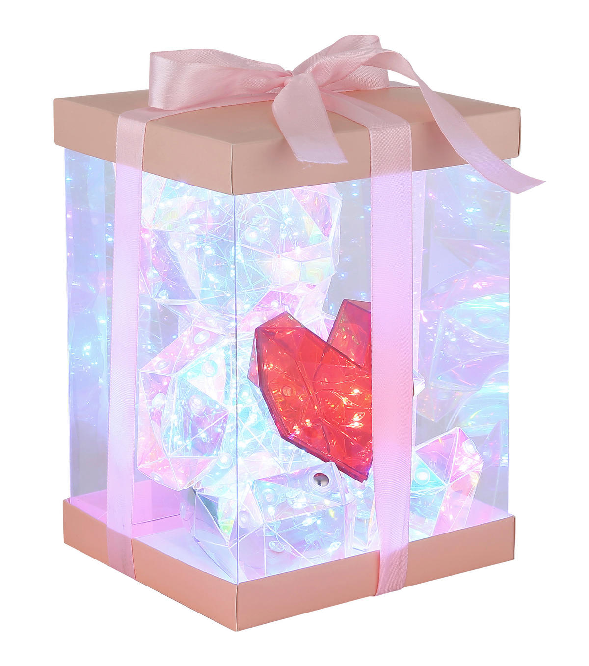 LED-Dekoleuchte transparent B/H/L: ca. 13x17x14 cm LED-Dekoleuchte_Bär/Herz - transparent (14,00/13,00/17,00cm)