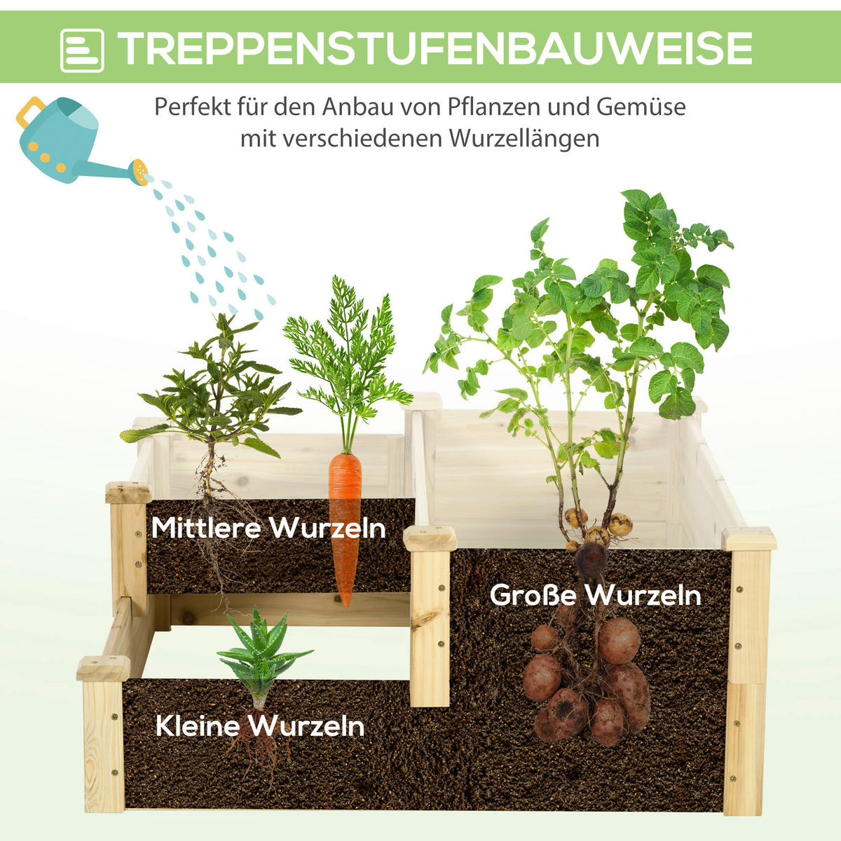 Outsunny Gartenbeet B/H/L: ca. 88x36x108 cm Gartenbeet - natur (108,00/88,00/36,00cm) - Outsunny
