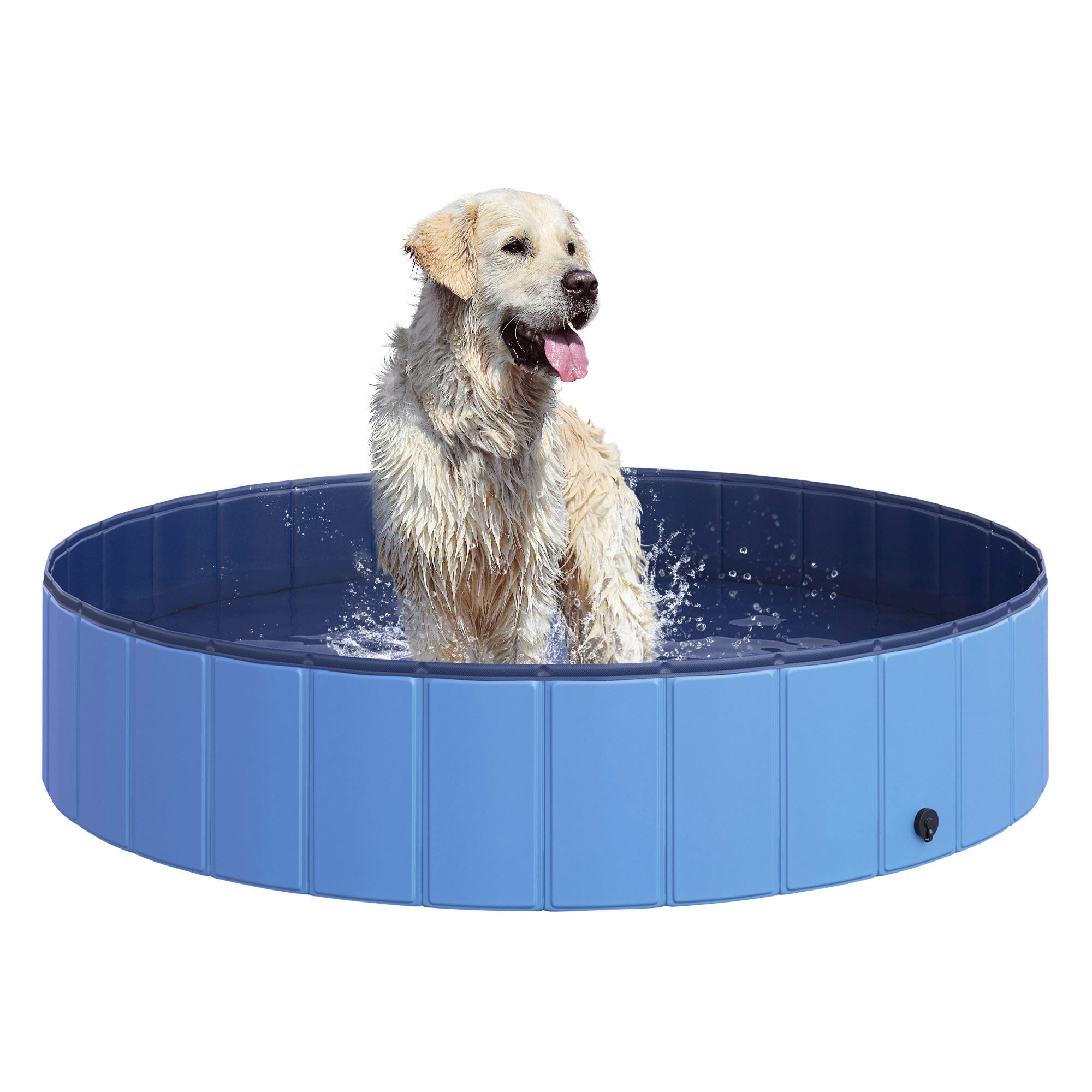 PawHut Hunde-Zubehör blau Holz B/H/L: ca. 140x140x30 cm Hundepool - blau (30,00/140,00/140,00cm) - PawHut
