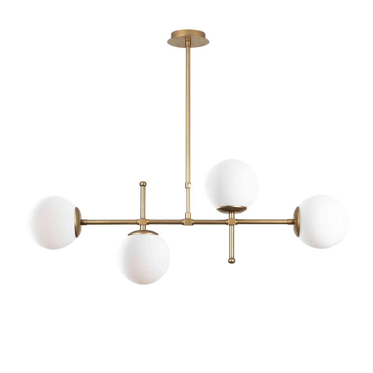 Opviq Pendelleuchte Mudon gold Glas B/H/T/L: ca. 108x82x15x108 cm E27 4 Brennstellen Mudon - gold (108,00/108,00/82,00cm) - Opviq