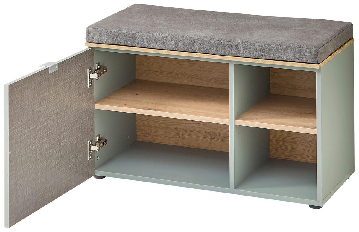 Sitzbank Bari salbei Eiche Artisan Nachbildung B/H/T: ca. 78x50x38 cm Bari - Eiche/salbei (78,00/50,00/38,00cm)