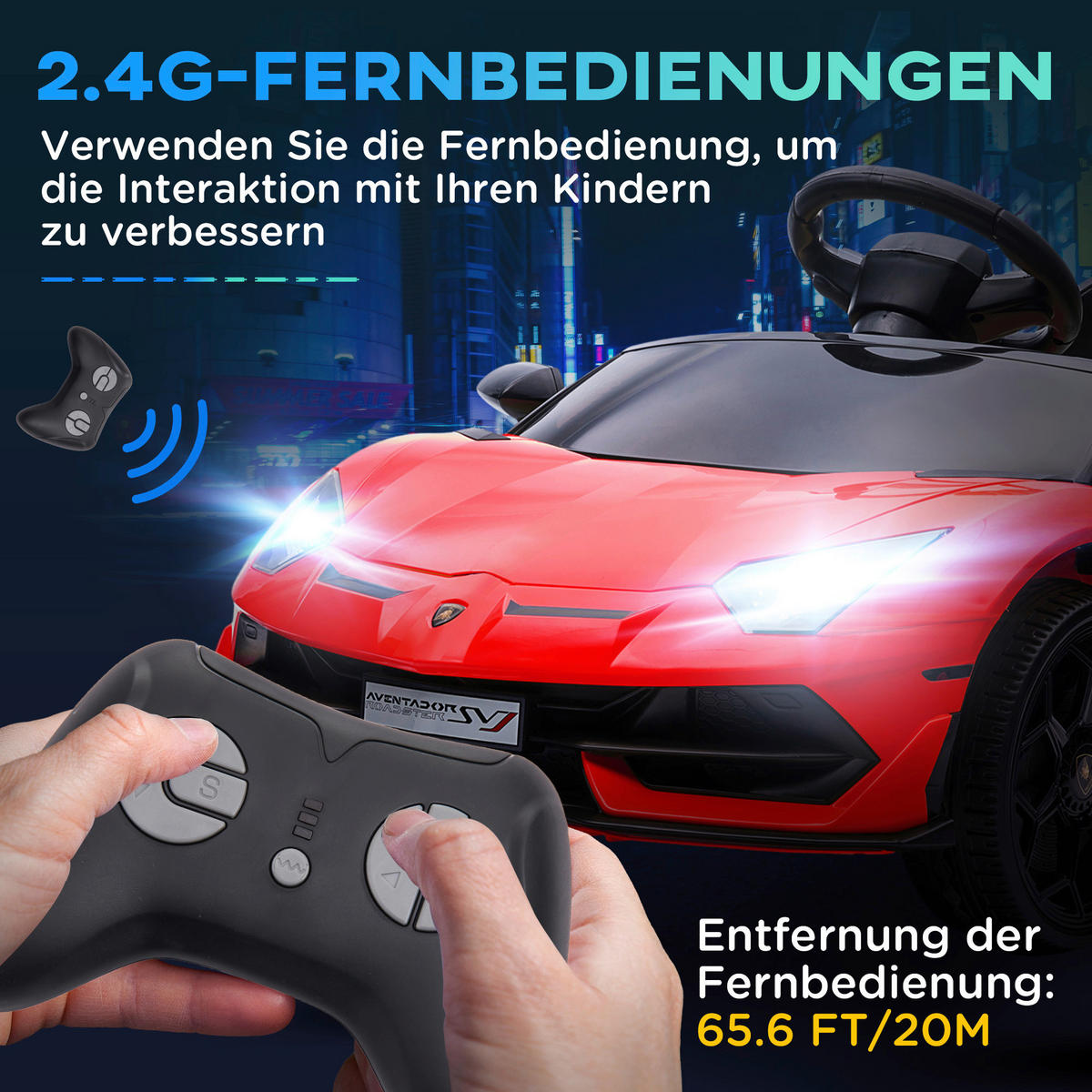 HOMCOM Kinderauto rot B/H/L: ca. 63x107,5x42 cm Kinderfahrzeug - rot (42,00/63,00/107,50cm) - HOMCOM