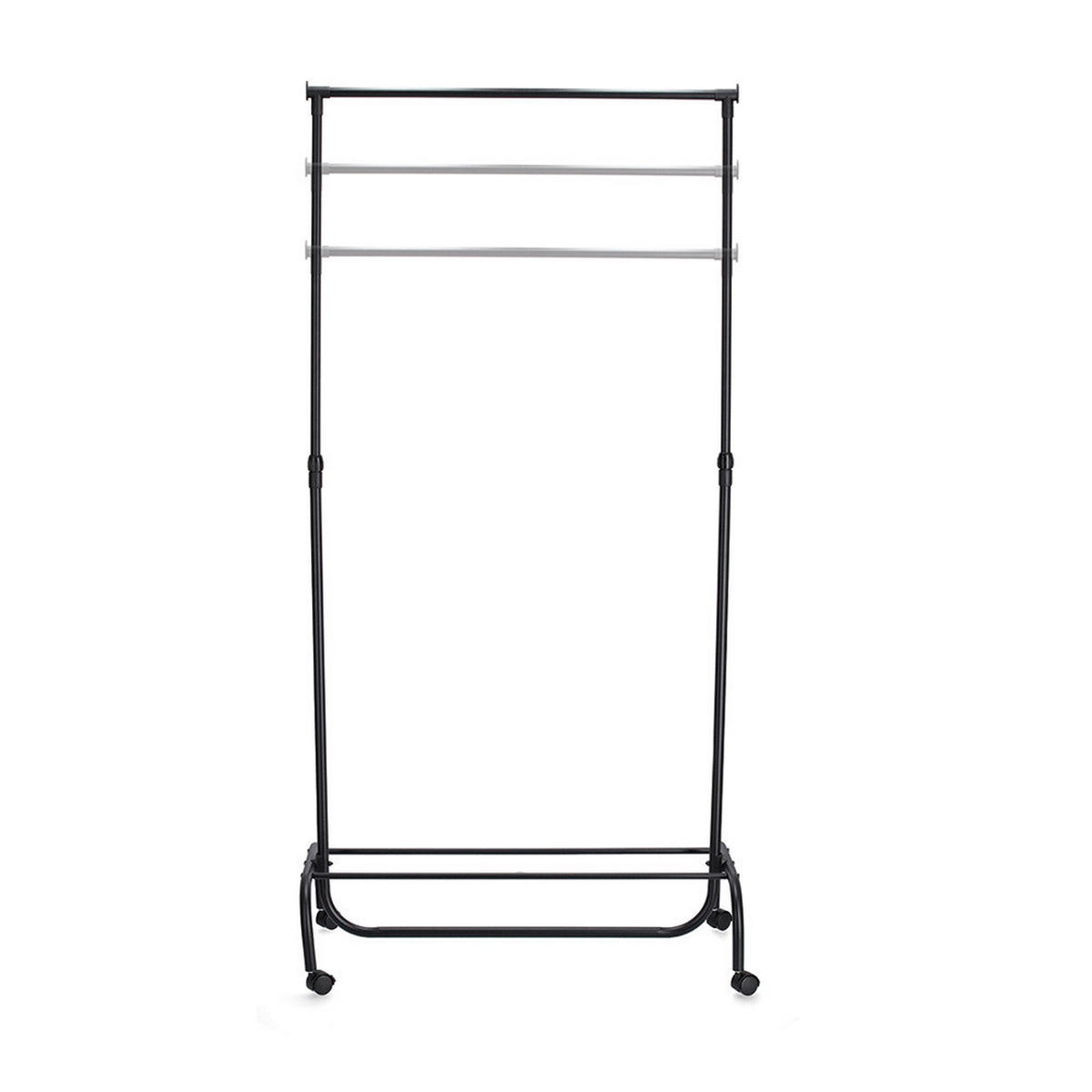 Zeller Kleiderständer schwarz Kunststoff B/H/L: ca. 43x175x86 cm Rollkleiderständer - schwarz (86,00/43,00/175,00cm) - Zeller
