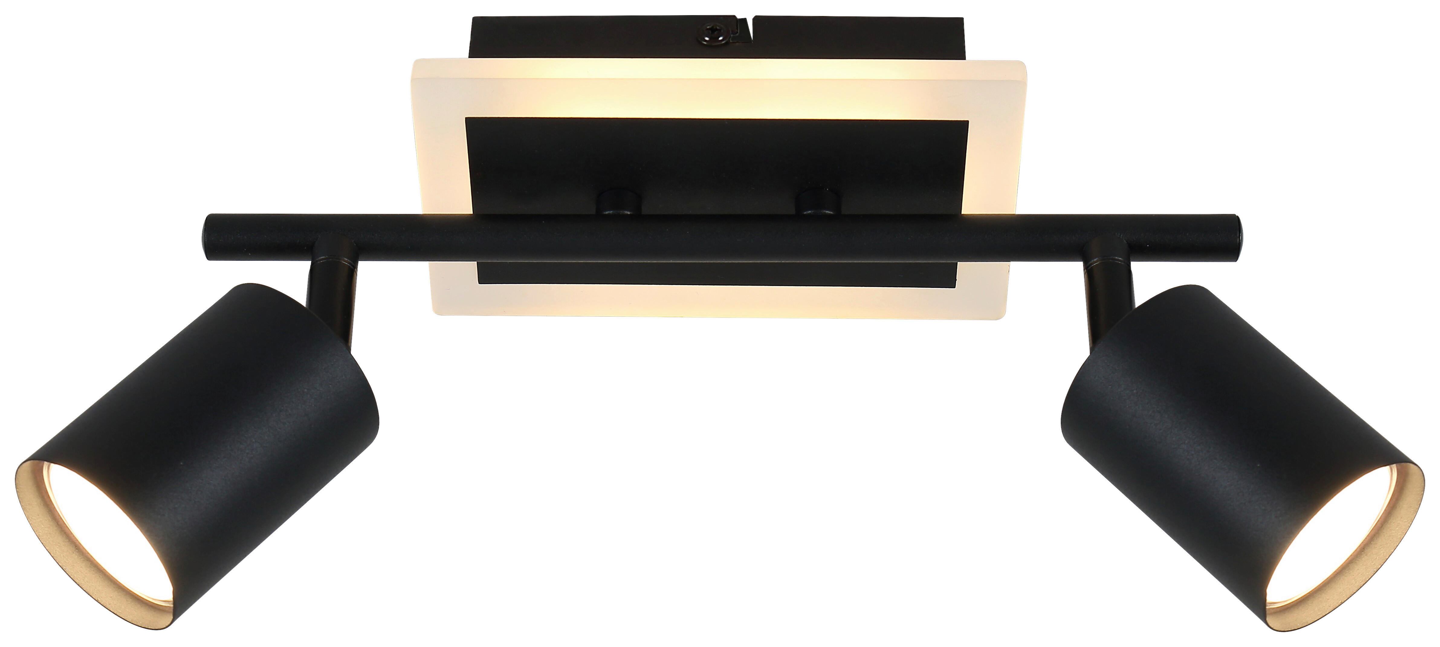 Spot schwarz Metall B/H: ca. 39x10 cm 2 Brennstellen LED-Spot_2flg.Akshan - schwarz (39,00/10,00cm)
