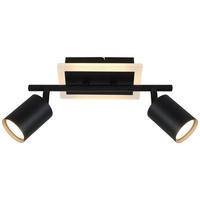 Spot schwarz Metall B/H: ca. 39x10 cm 2 Brennstellen LED-Spot_2flg.Akshan - schwarz (39,00/10,00cm)