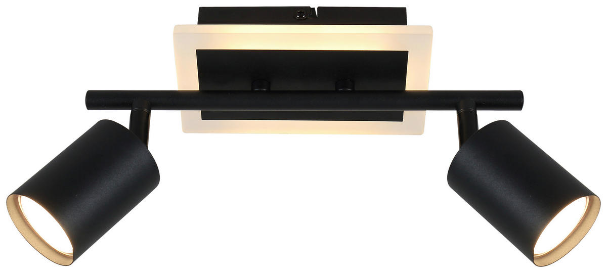 Spot schwarz Metall B/H: ca. 39x10 cm 2 Brennstellen LED-Spot_2flg.Akshan - schwarz (39,00/10,00cm)