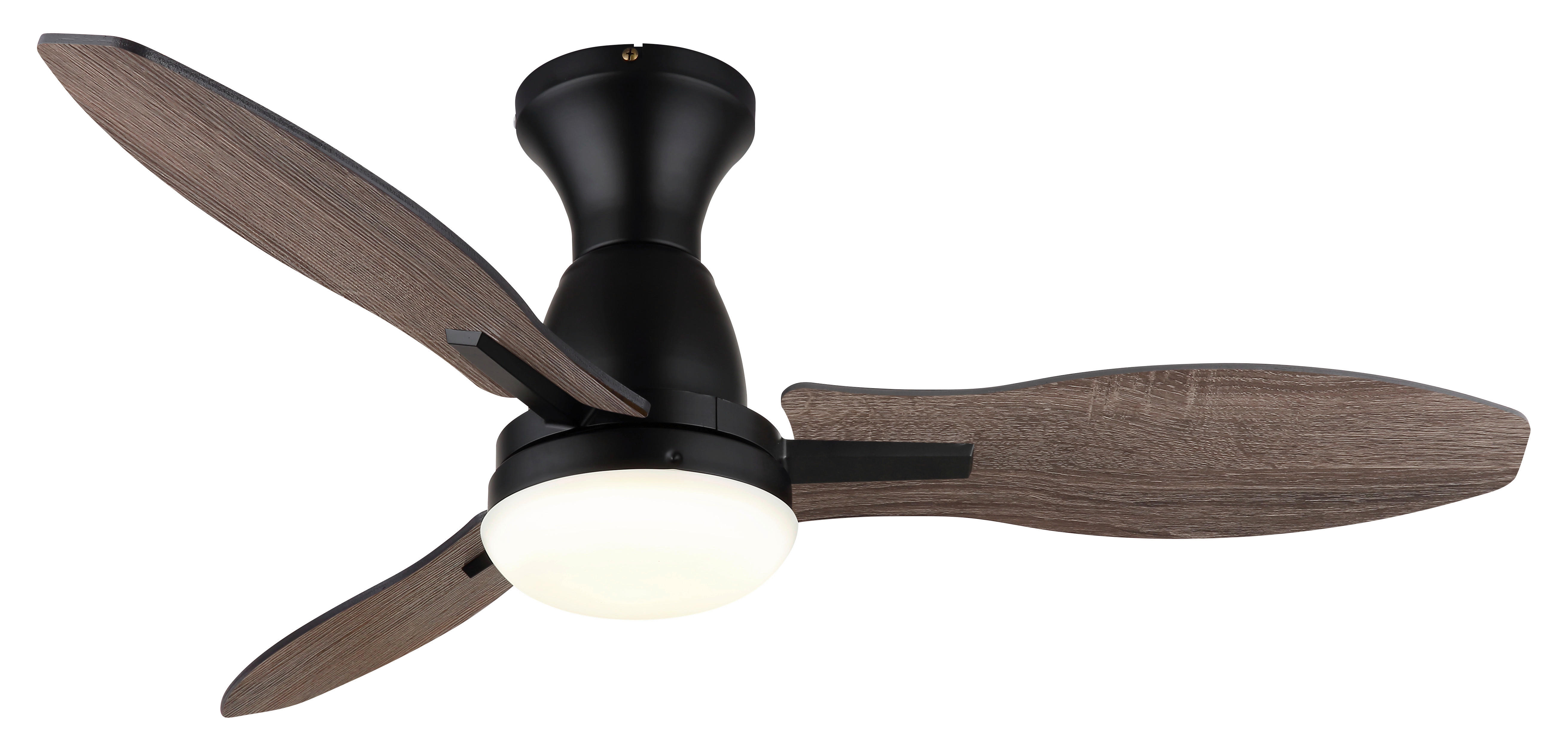 GLOBO LED-Deckenventilator Opal mattschwarz braun Metall Kunststoff H/D: ca. 32,5x107 cm 1 Brennstellen GALE - braun/Opal (107,00/32,50cm) - GLOBO