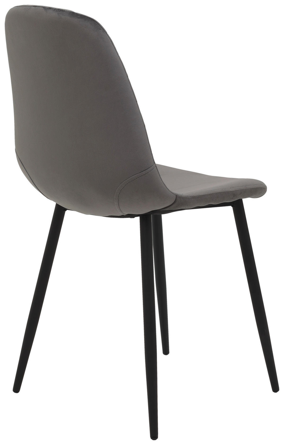 Stuhl Mira 4er Set grau Samtoptik B/H/T: ca. 44x89x53,5 cm Mira 4er Set - schwarz/grau (44,00/89,00/53,50cm) - Hela