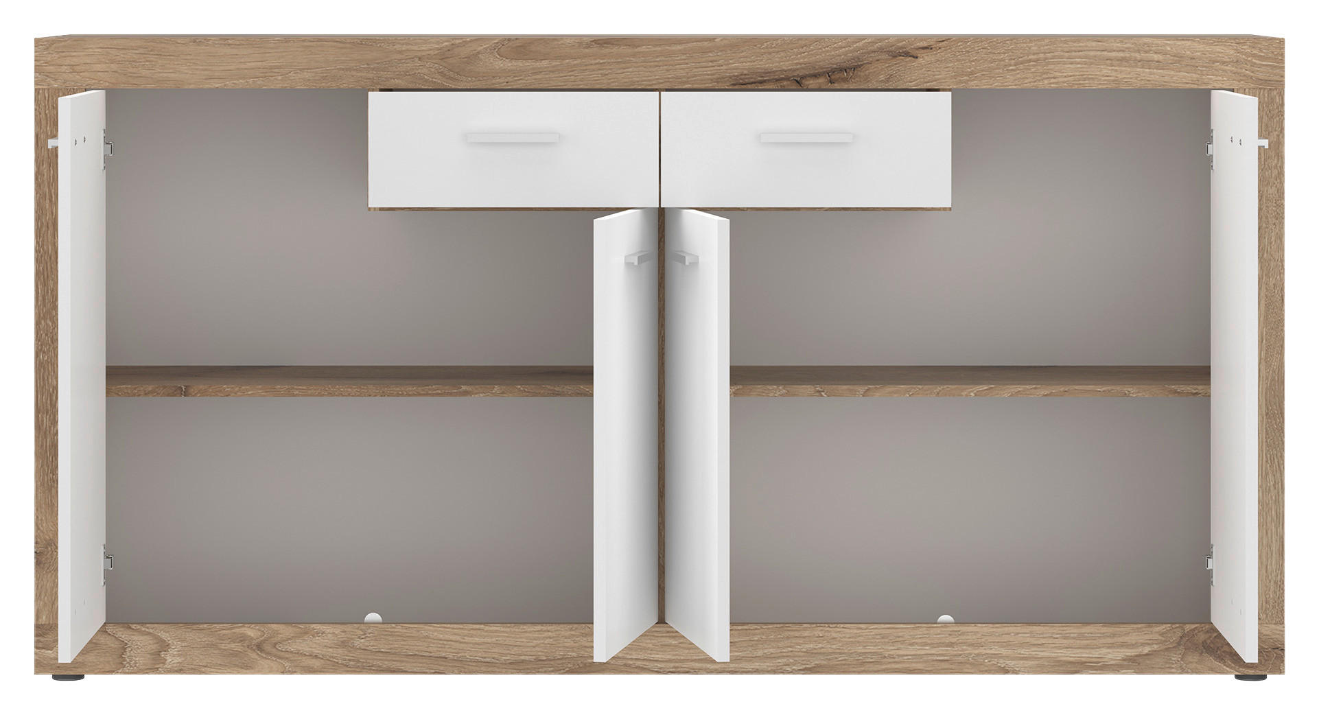 Kommode Focus Eiche Viking Nachbildung weiß glänzend B/H/T: ca. 173,8x90x39 cm Focus - weiß (173,80/90,00/39,00cm)