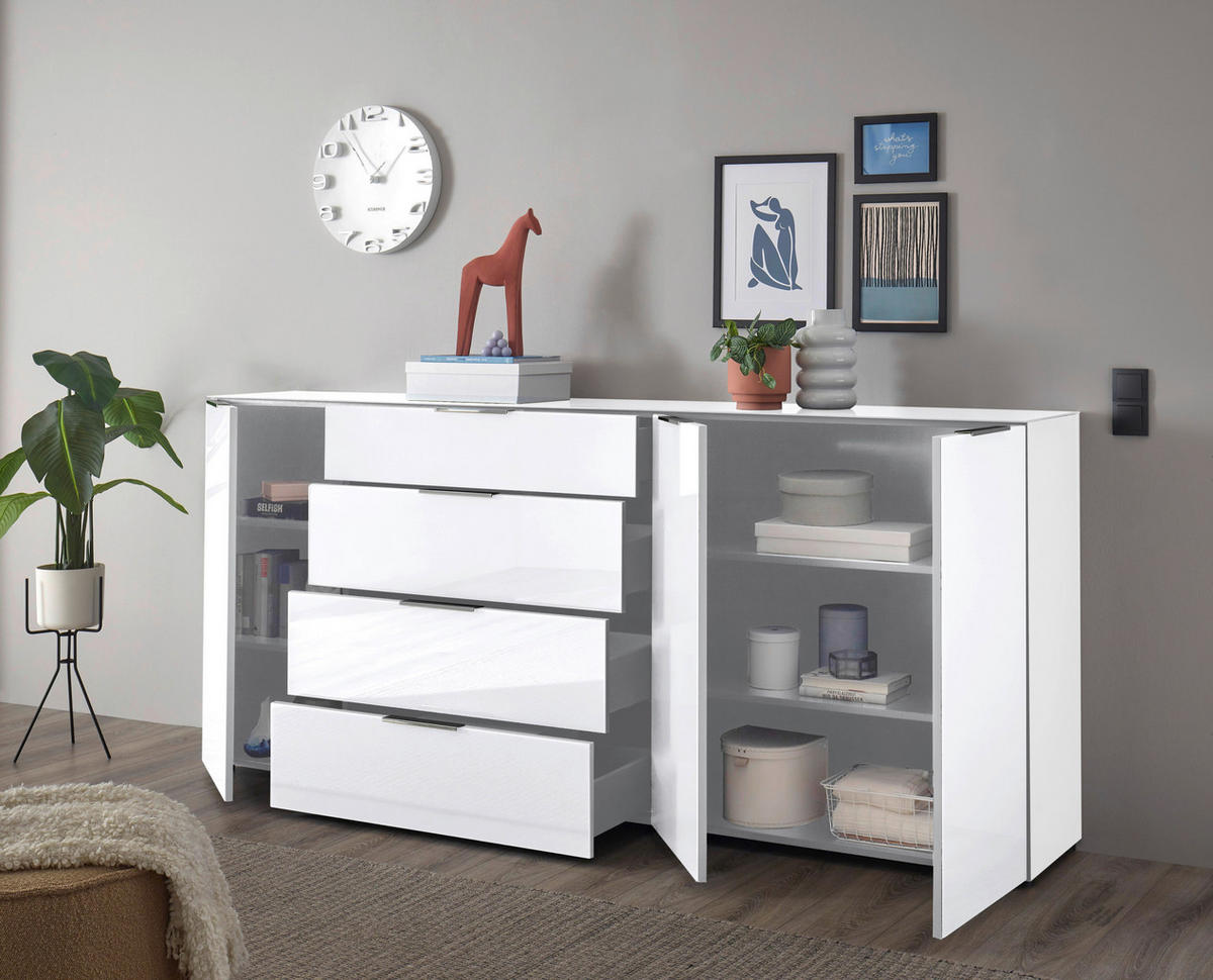 Kommode Santorin weiß B/H/T: ca. 226x99x40 cm Santorin - weiß (226,00/99,00/40,00cm)