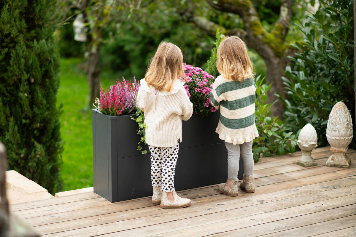 Westmann Pflanzkasten Talus anthrazit Metall B/H/L: ca. 100x52x25 cm Talus - anthrazit (25,00/100,00/52,00cm) - Westmann