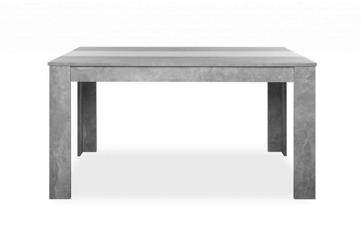 Esstisch Niklas Beton Optik B/H/T: ca. 138x74x80 cm Niklas - Beton/weiß (138,00/74,00/80,00cm)