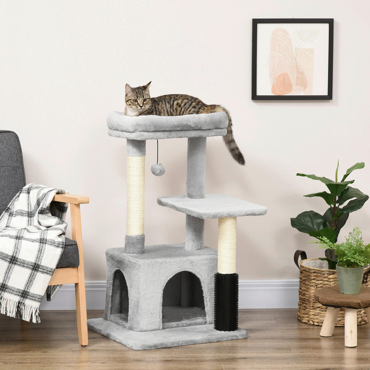 PawHut Kratzbaum Kratzbaum - (48,00/48,00/80,00cm) - PawHut