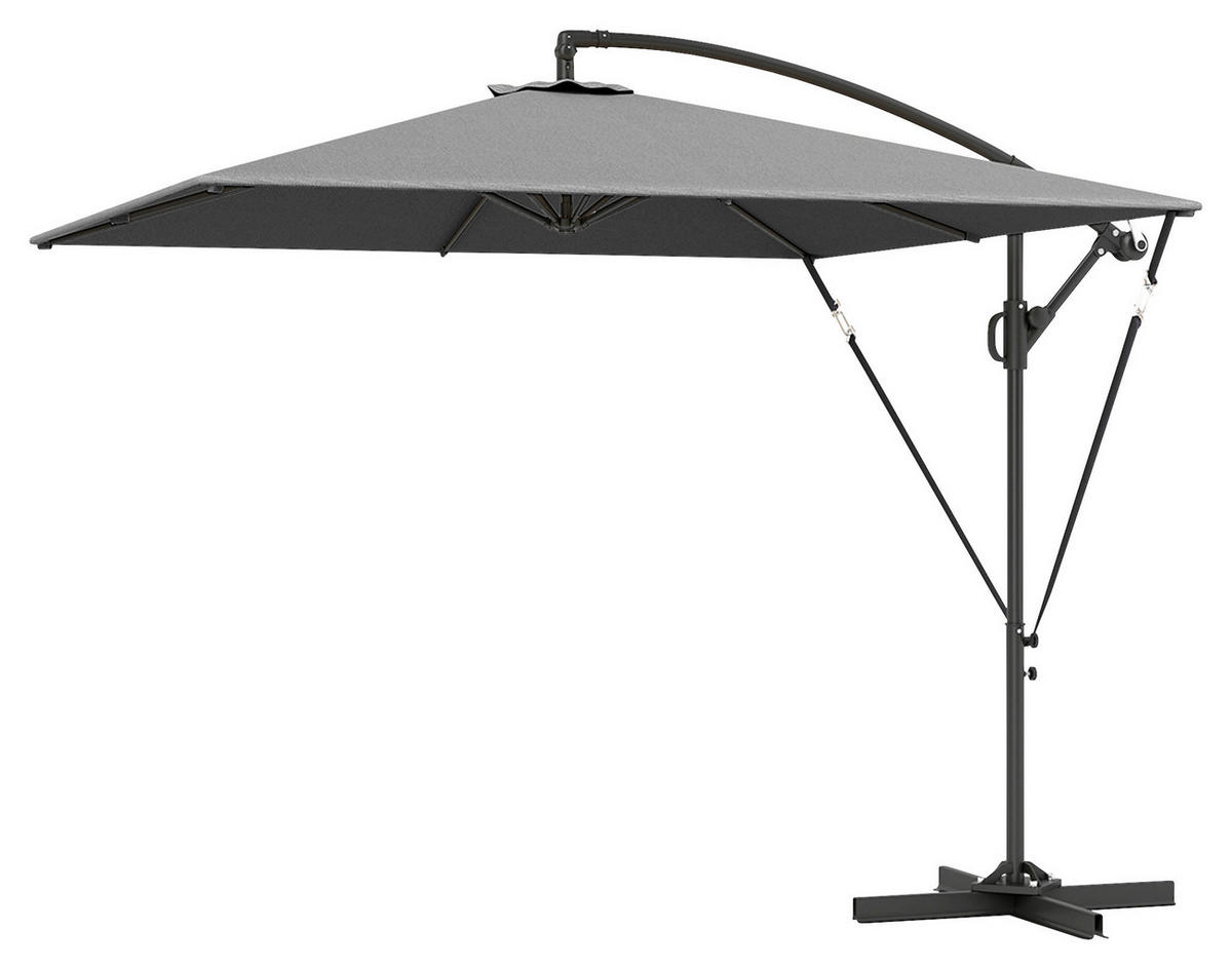 Outsunny Ampelschirm grau Polyester B/H/L: ca. 250x235x295 cm Ampelschirm - grau (295,00/250,00/235,00cm) - Outsunny