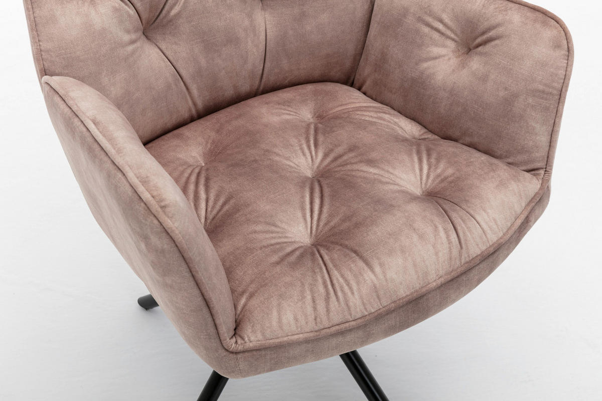 byLIVING Sessel SARINA  2er-Set beige Vintage Samt Metall B/H/T: ca. 59,5x89x62 cm SARINA  2er-Set - beige (59,50/89,00/62,00cm) - byLIVING