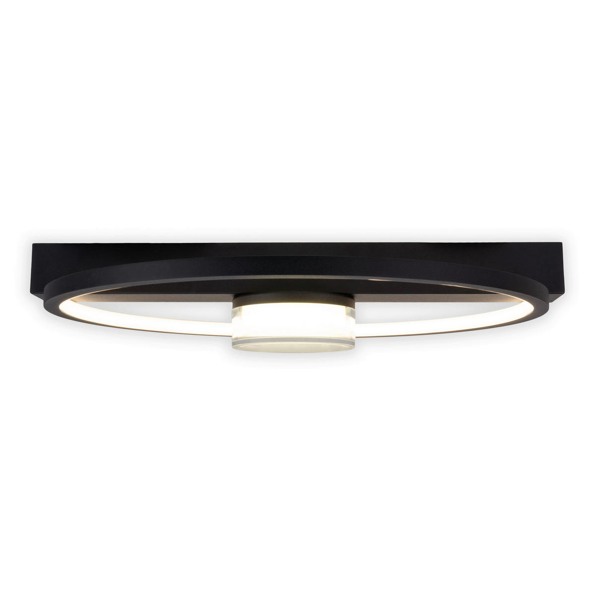 Näve Leuchten Deckenleuchte 1403622 schwarz Kunststoff Metall B/H/T: ca. 38,5x8x40 cm null 2 Brennstellen Cimo - schwarz (38,50/8,00/40,00cm) - Näve Leuchten
