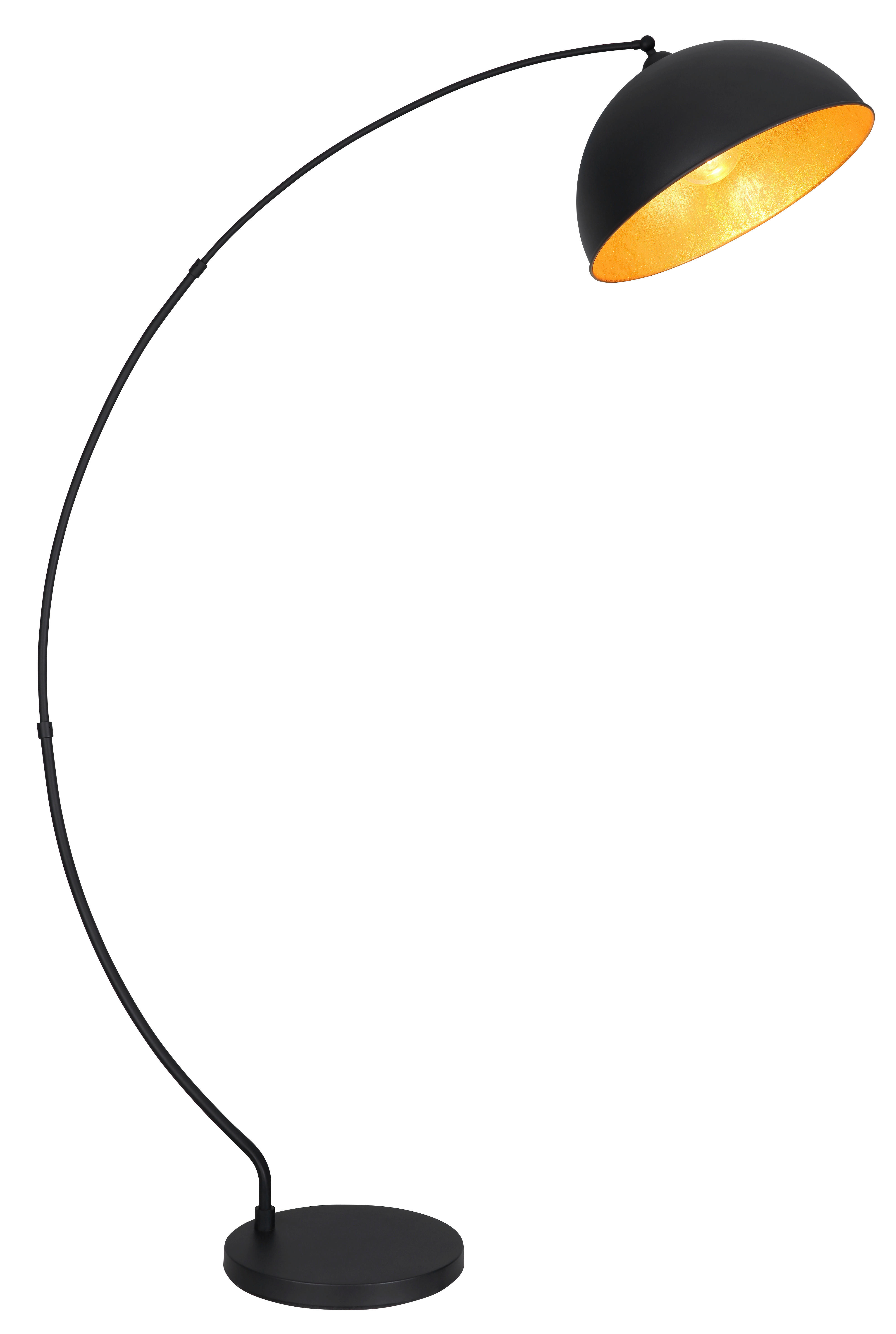 GLOBO Stehleuchte gold schwarz Metall B/H/T: ca. 45x182x115 cm E27 1 Brennstellen GOTTFRIED - gold/schwarz (45,00/182,00/115,00cm) - GLOBO