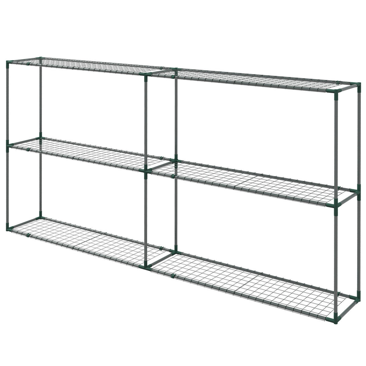 Outsunny Gartenregal dunkelgrün Edelstahl B/H/L: ca. 30x222x114 cm Blumenregal - dunkelgrün (114,00/30,00/222,00cm) - Outsunny