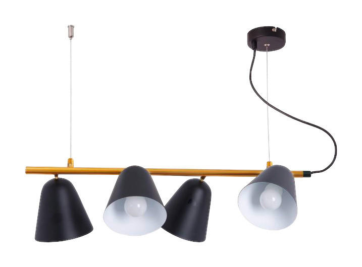 Näve Leuchten Pendelleuchte NV6137422 schwarz gold Metall Eisen B/H/L: ca. 13x126x61 cm E14 4 Brennstellen Triton - gold/schwarz (61,00/13,00/126,00cm) - Näve Leuchten