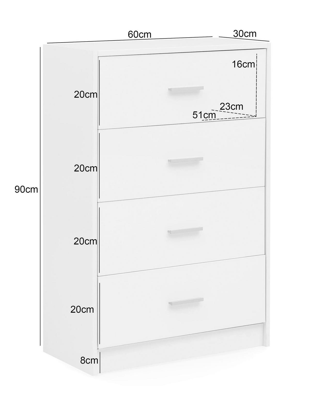 Sideboard weiß B/H/T: ca. 60x90x30 cm Sideboard - weiß (60,00/90,00/30,00cm) - Wohnling
