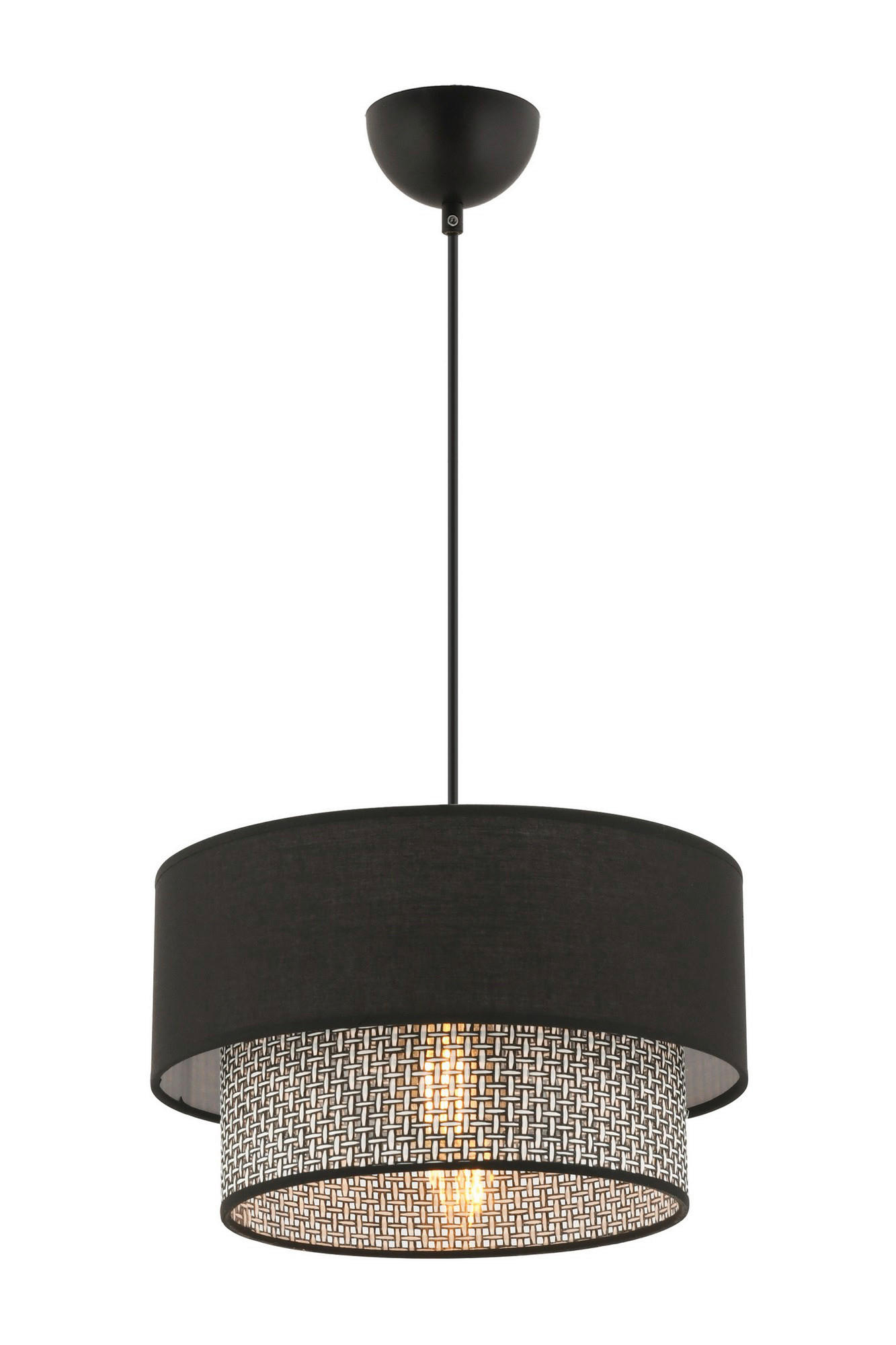 Opviq Pendelleuchte Echo grau schwarz Baumwolle B/H/T/L/D: ca. 30x65x30x30x30 cm E27 1 Brennstellen Echo - schwarz/grau (30,00/30,00/65,00cm) - Opviq